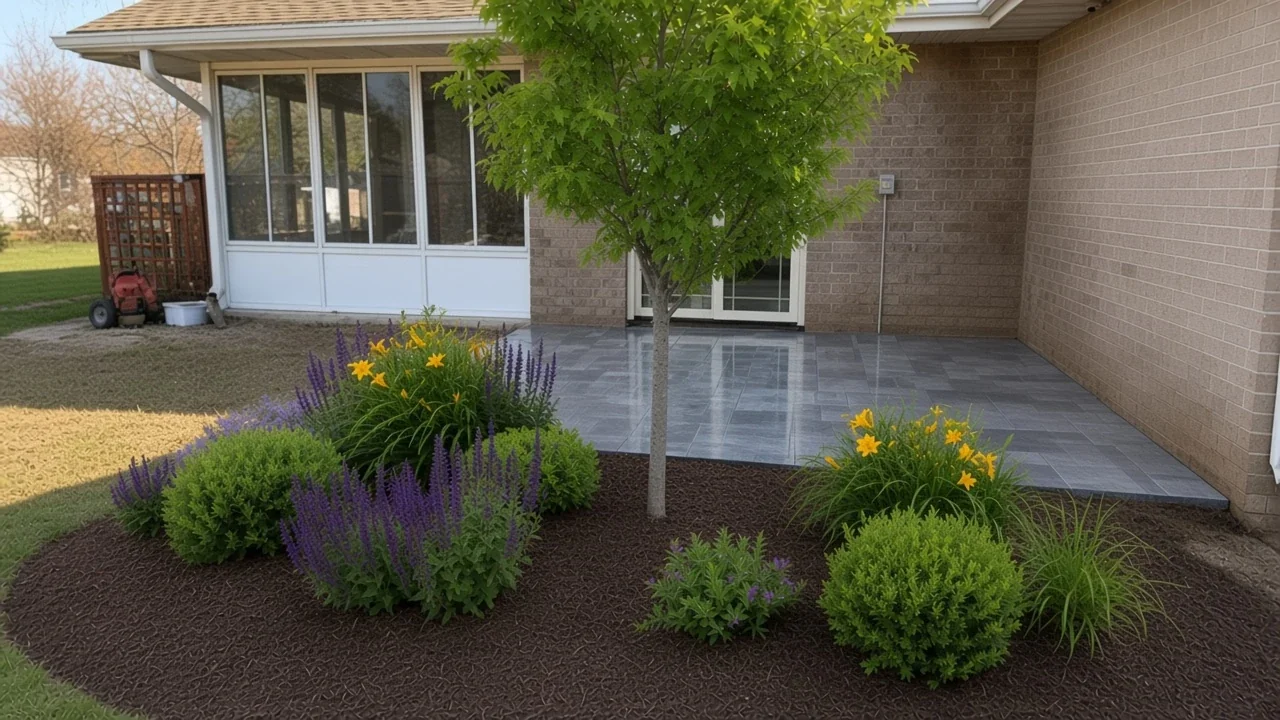 Finished local landscape installation showing a typical Cedar Falls project