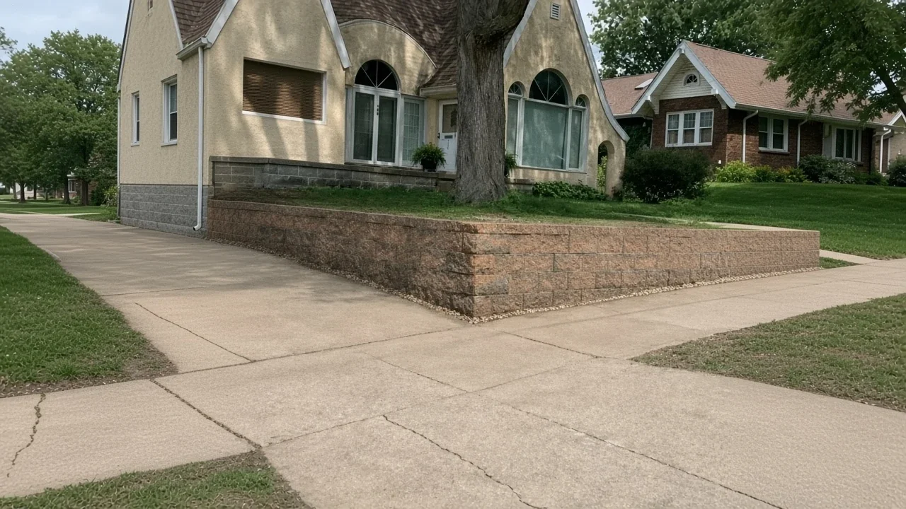 Local Cedar Falls retaining wall built by a nearby landscaping crew