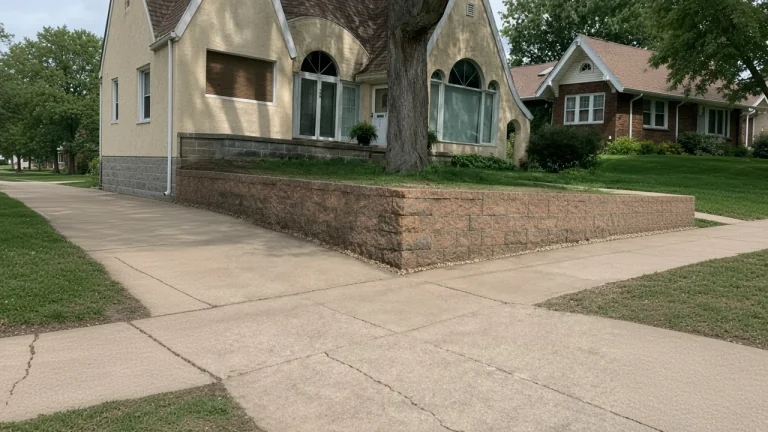 Local Cedar Falls retaining wall built by a nearby landscaping crew