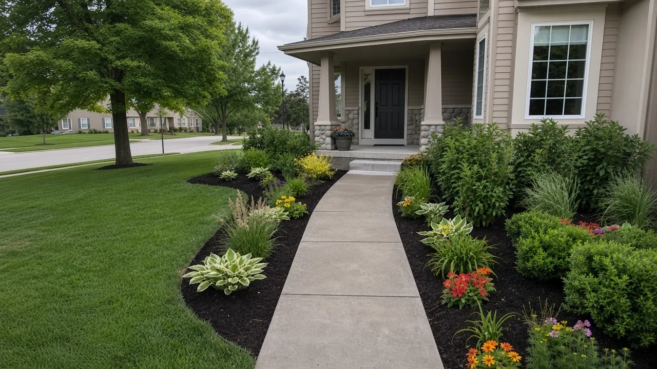 Curb-appeal landscape that adds value to an Iowa home