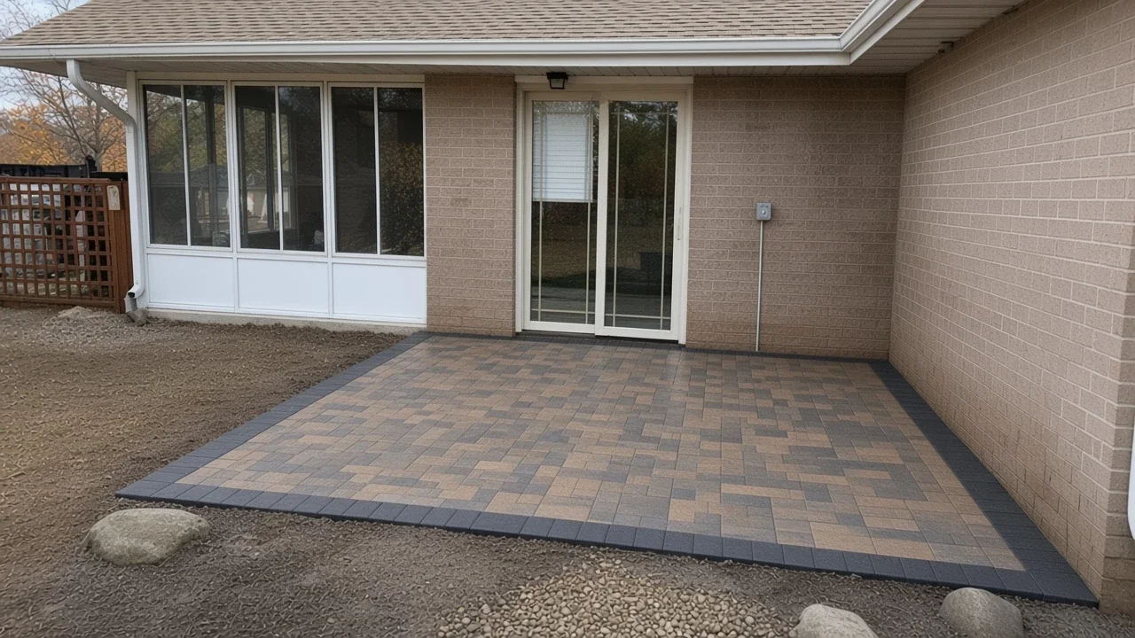 Custom backyard paver patio that sets typical Cedar Falls patio cost