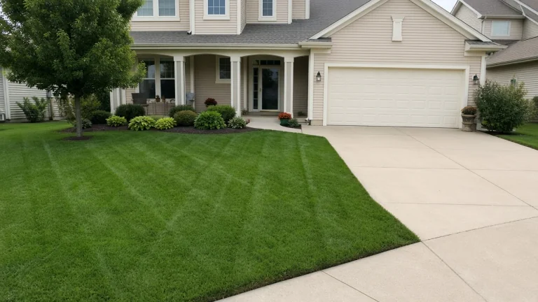 Mowed Cedar Falls lawn that responds to compost and timed fertilizer