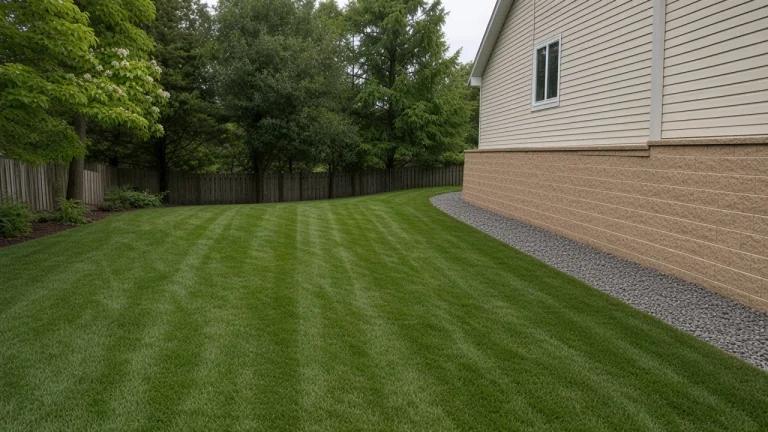 Regraded Iowa lawn showing the site work behind drainage pricing