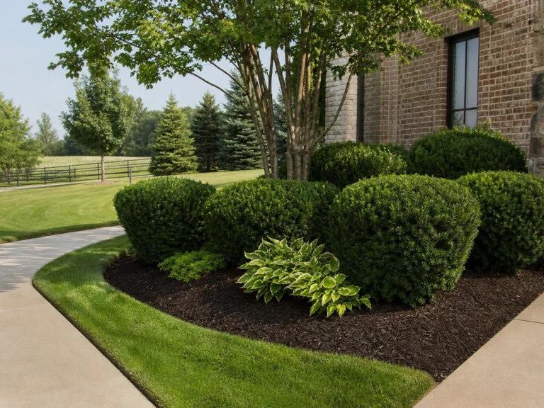 Seasonal bed edging and mulch refresh in Dike, Iowa