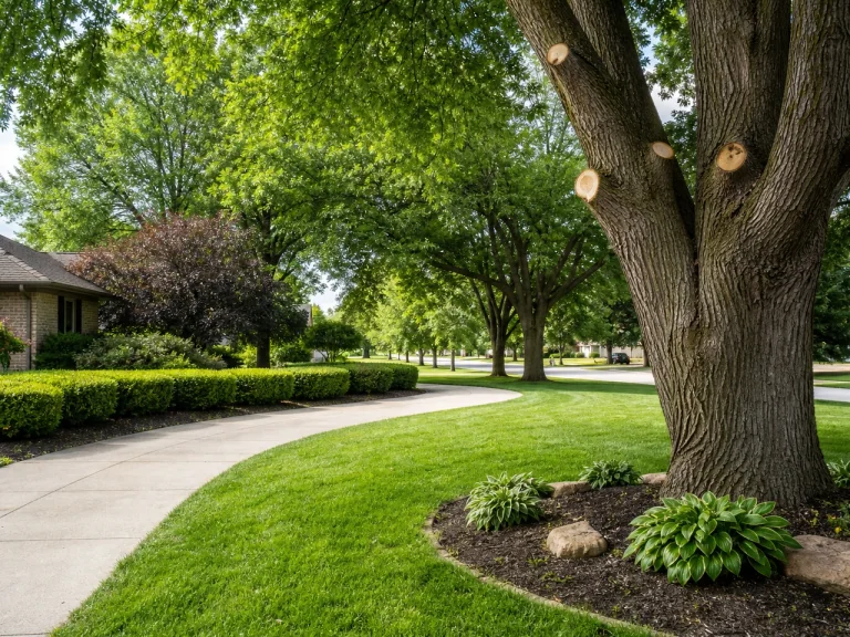 Tree pruning and lawn maintenance in Evansdale, Iowa