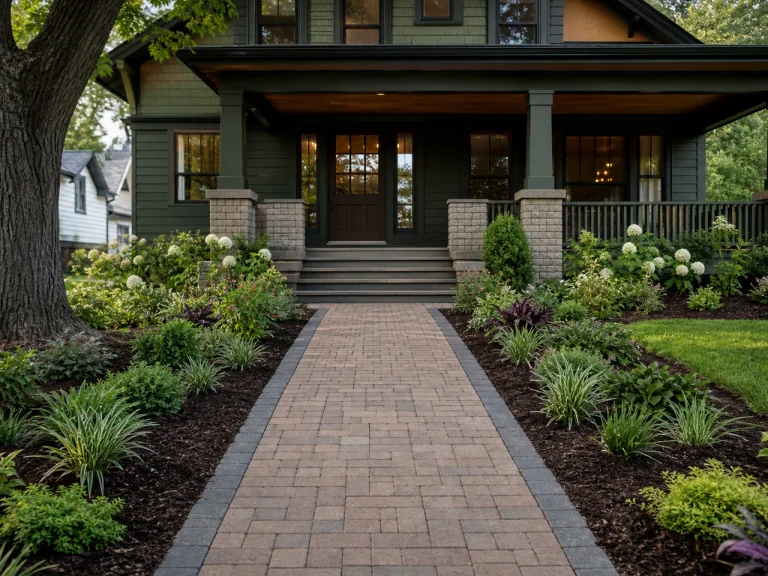 Paver walkway and fresh landscape installation in Waverly, Iowa