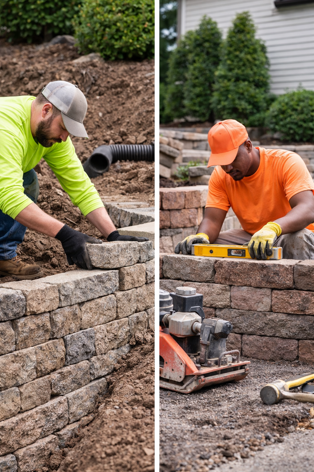 landscaping services retaining wall patio lawn care cedar falls