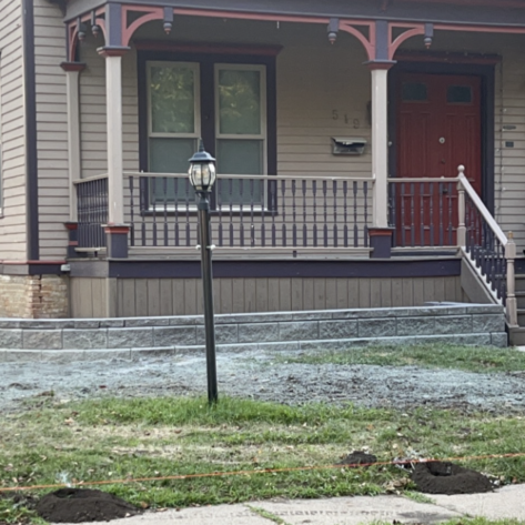 Raised patio in Cedar Falls, Iowa, providing an elevated outdoor area for relaxation and entertainment.